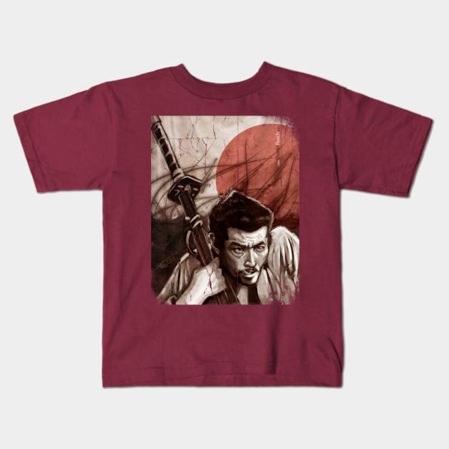 Toshiro Mifune Kids T-Shirt by Dustin Resch